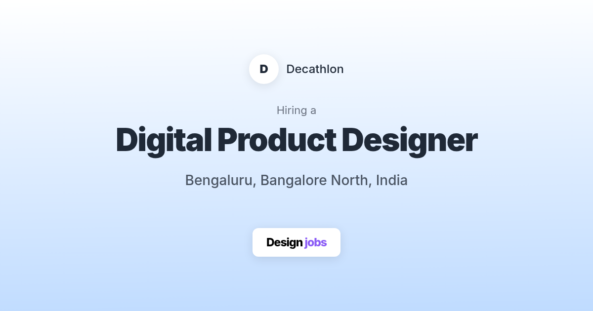 Digital Product Designer @ Decathlon